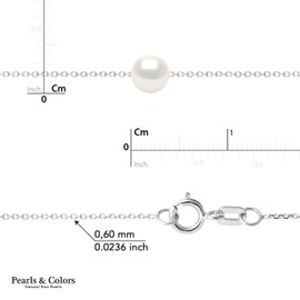 Pearls & Colors® - Chain Bracelet 7 Genuine Round Shaped 4.5 mm Freshwater Cultured Pearls - AAA+ Quality - Natural White Color - Available in White and Yellow Gold - Women's Jewellery