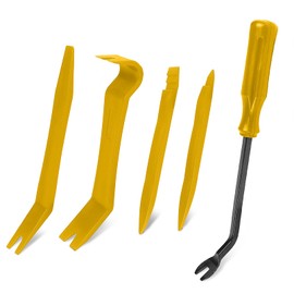 Wogomz 5PCS Auto Trim Removal Tool Kit, No-Scratch Plastic Pry Kit, Interior Fastener Remover Pry Tool Set for Car Door Clip Panel & Audio Dashboard Dismantle, Universal Car Accessories (Yellow)