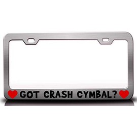 Custom Brother - GOT Crash CYMBAL w/Heart Music Musician Metal Car SUV Truck License Plate Frame Ch p98