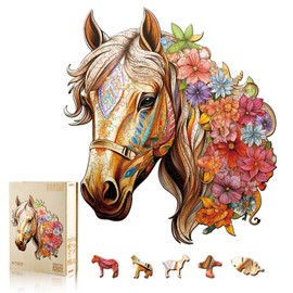 Wooden Puzzles for Adults, Horse Building Set Wooden, Irregular Wooden Puzzles Adult, Difficult Puzzle Gifts for Puzzle Lover, (XL-17.3 * 15.6in - 450pcs)