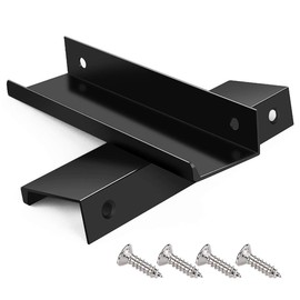 Derbway 4 Pieces Hidden Cabinet Handles, Invisible Handles, Cupboard Pull, Cupboard Door, Black (250mm)