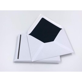 25 Mourning Envelopes with Black Silk Lining and Black Bar, Size: 189 x 120 mm, 100 g/m2