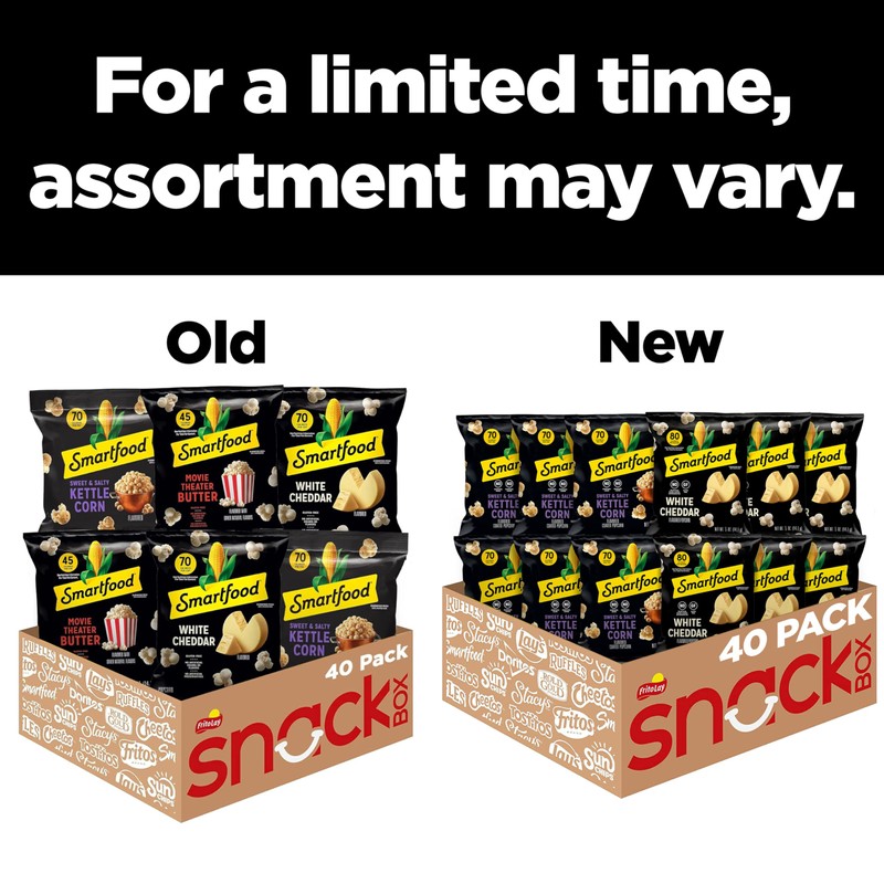 Smartfood Popcorn, Variety Pack, 0.5 Ounce (Pack of 40)