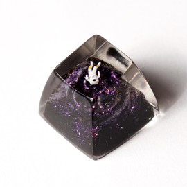 DATKEY Astronaut Purple Resin Artisan Keycap, Galaxy Spacebar Keycaps, Interstellar Cutsom Keycaps, Cherry MX Keycaps Mechanical Keyboard Gift for Man Woman Keycap Lover On Christmas Anniversary
