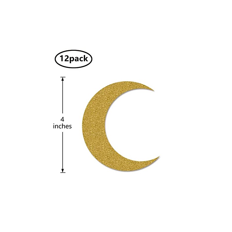 Moon Centerpiece Sticks, 12-Pack Table Topper Double-sided Birthday Baby Shower