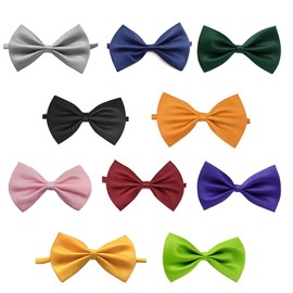 Tadipri Pack of 10 Neck Tie with Removable Dog Bow Tie, Comfortable Adjustable Collar Dog, Suitable for Dogs, Small, Medium, Large Dogs, for Weddings, Birthdays, Parties etc