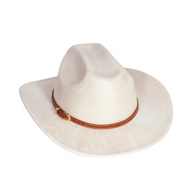 Yuedefly Western Cowboy Hat for Women & Men, Wide Brim Sun Hat for Outdoor Riding, Rodeo, Ranch,Stylish Cowgirl Hat with Adjustable Band(Beige)
