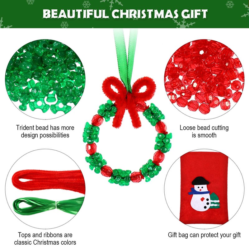 WILLBOND 30 Sets Christmas Beaded Ornament Kit Xmas Craft DIY