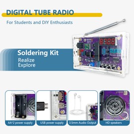 EI Electronic Portable Raaaadio DIY Soldering Kit 2 Power Modes Digital Raaaadio Kit with Headphone Jack Electronic Component Soldering Practice Kit for School Education and Student Practice