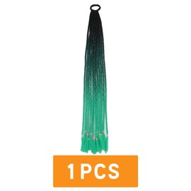 Traziewell Braiding Hair Extension Ombre Green Braiding Hair Curly Ponytail Extension Braids Extensions Hair Pieces for Women Long Synthetic Heat Resistant Fiber Cosplay Makeup Hair Extensions 2914