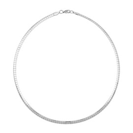 Edforce Stainless Steel Italian Omega Chain Necklace (Silver, 4mm)