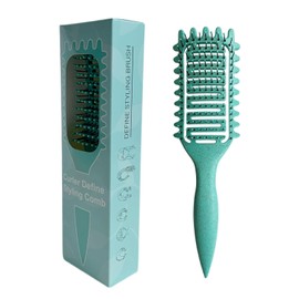Cepillo Para Cabello Rizado Para Mujeres, Peine Para Peinar Ondas, Aplicable al Cabello Rizado y Similar a La Ola (Azul)