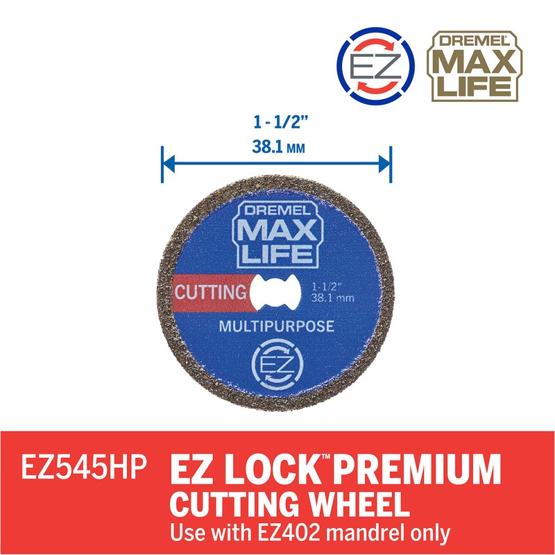 Dremel Max Life EZ545HP 1-1/2" (38.1mm) High Performance Diamond Wheel,