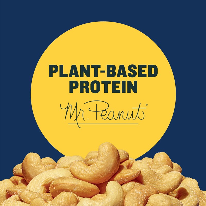 PLANTERS Deluxe Salted Whole Cashews, Party Snacks, Plant-based Protein, 8.5