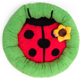 TONBO Soft Plush Small Cute and Cozy Nature Dog Cat Bed, Washer and Dryer Friendly (Ladybug)