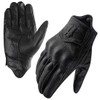 Harssidanzar Womens Full Finger Goatskin Leather Touchscreen Motorcycle Gloves GL016,Black,