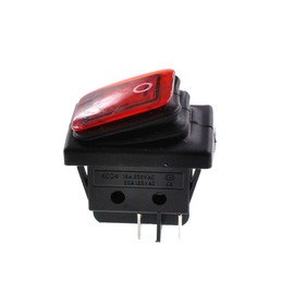 Ganasome 2Pcs Waterproof Boat Type Rocker Switch KCD4 DPST 6A 250V 4 Pin 2 Position ON-Off Mini Rocker Switch - Red