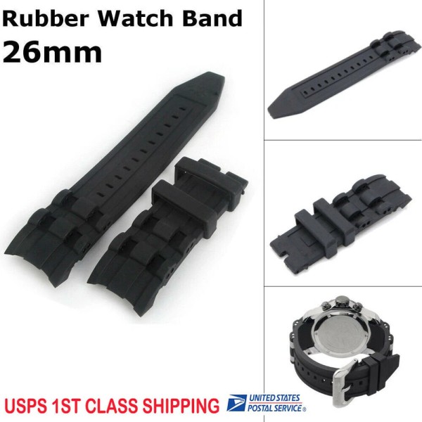 Invicta Black Silicone Watch Strap Band Fits for Invicta Invicta