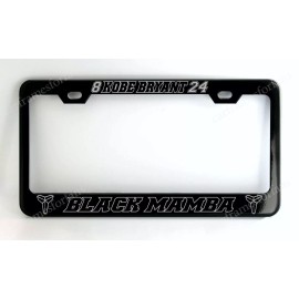 none KOBE BRYANT 8 24 BLACK MAMBA - Black License Plate Frame Silver Logo