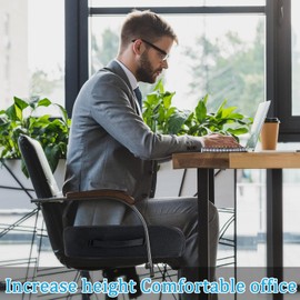 MINUPWELL 6" Extra Thick Office Chair Cushion, 2 Layers Adult Booster Seat Cushion, Thick Wheelchair Cushions, Thick Adult Booster seat Chair Cushion for Car Seat, Airplane - 18x16x6in - 100% Foam