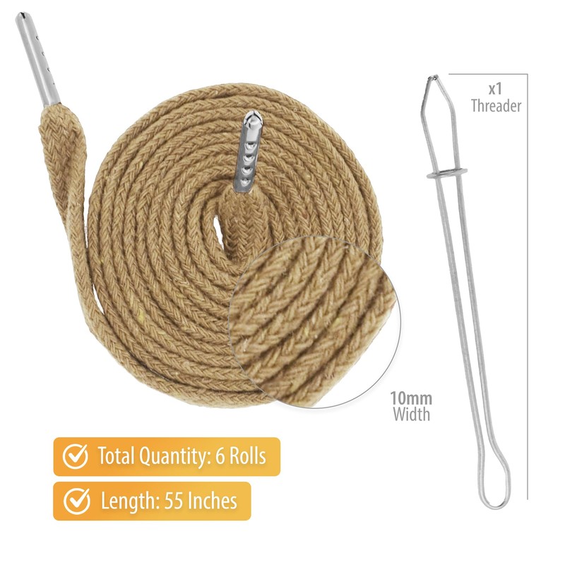 Mandala Crafts Tan Drawstrings Replacement Draw Cord for Sweatpants Waist