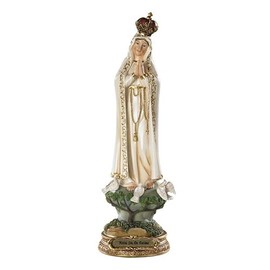 Avalon Gallery Barcelona Collection Hand-Painted Religious Statue with Gold Accents, 8-Inch, S - Our Lady of Fatima