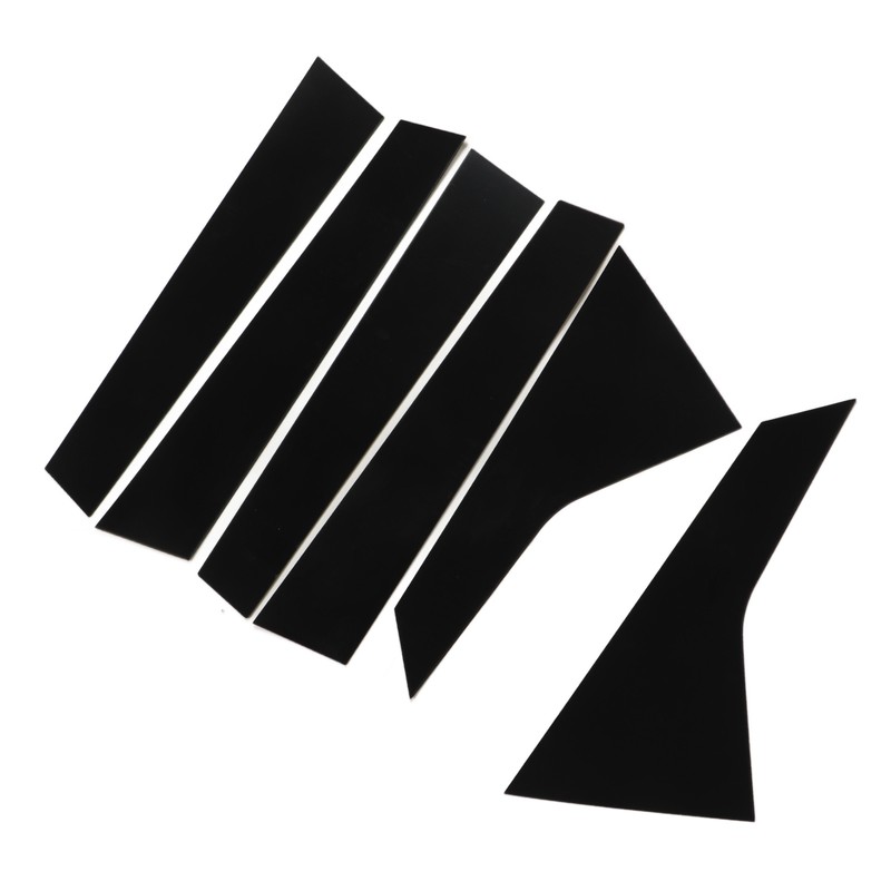 6PCS Car Window Trim Bright Black Lightweight Smooth Surface Window
