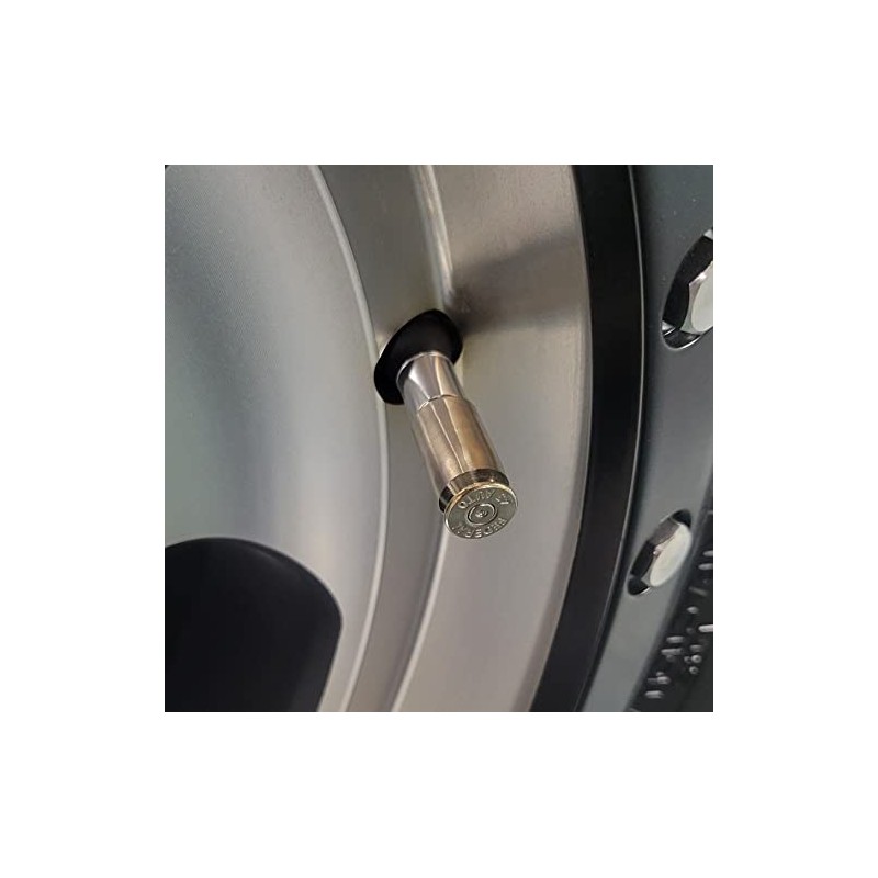 Real .45 Caliber Nickel Casing Valve Stem Tire Caps, Once-Fired
