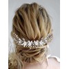 Vakkery 2 Pcs Flower Wedding Hair Accessories Silver Crystal Headpiece
