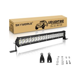 SKYWORLD 15inch Led Light Bar Double Row Work Light Bar 108W Spot Beam Fog Lights 6000K Offroad Driving Lamp for Trucks Car Boat ATV SUV 4X4 4WD