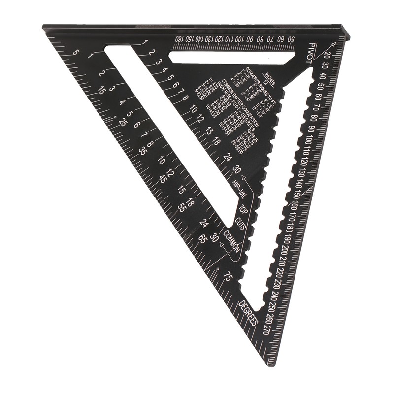 12 Inch Rafter Square Aluminum Alloy Metric Triangle Ruler Double
