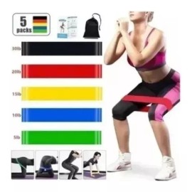 CB Kit 5 Bandas Ligas Resistencia Piernas Ejercicio Yoga Glúteo