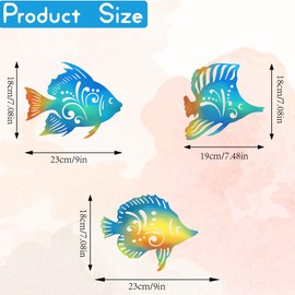 SUPERDANT Tropical Fish Metal Wall Art Colorful Metal Wall Decor Fish Wall Art Wall Art Wall Decor Metal Sculpture Metal Ornament Metal Wall Decor Wall Decor Iron Wall Decor Home Hotel Decor for