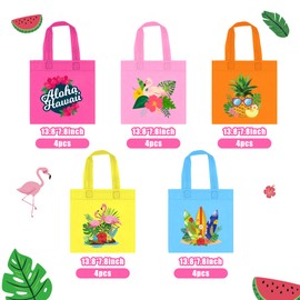 Tazimi 20 PCS Flamingo Party Favor Bags Hawaiian Birthday Party Supplies Goodie Bags for Flamingo Aloha Summer Beach Birthday Party Decorations Baby Shower Supplies (Flamingo)