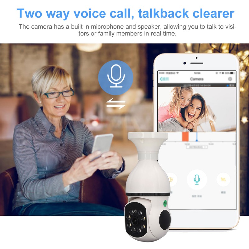 WiFi HD Surveillance Camera 360° Swivelling Motion Sensor Night Vision