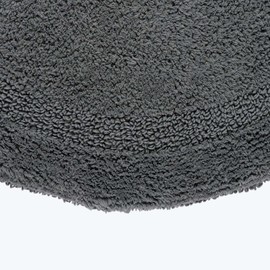HOMESCAPES Half Round Bath Mat, Luxury 1600gsm Extra Soft 100% Cotton, Reversible Bathroom Mats Non-Slip, Washable, Super Absorbent, Quick-Dry, Grey Semi Circle Bathroom Rug, 50 x 80 cm