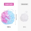 4 Pack Mesh Pouf Bath Sponges, 100g/Pc XXL Large Loofahs