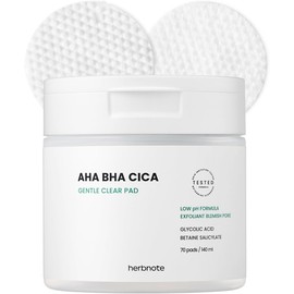AHA BHA Cica - Almohadilla exfoliante facial para cuidado de células muertas de la piel, equilibrio de pH y control de sebo, aprieta poros grandes, calma la piel sensible e hidrata la piel seca, escamosa, 70 hojas