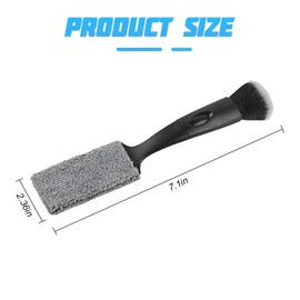 FALVFUN Car Double Head Brush, Multifunctional Soft Vehicle Interior Detailing Tool with Towels, Portable Auto Dashboard Double Ended Dust Sweeping Brushes, Universal for Sedan Truck SUV