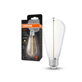 OSRAM Vintage 1906 Classic Edison FIL LED Lamp, E27, Clear, 2.2W, 150lm, 2700K, Warm White Light, Very Low Energy Consumption, Long Life, Magnetic Filament