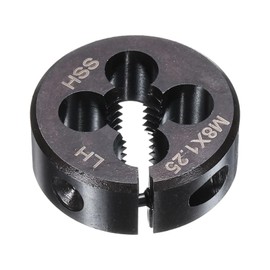 sourcing map Round Threading Die M8 x 1.25 Metric Thread 1" OD Adjustable Left Hand High-Speed Steel (HSS) Round Die Screw Thread Cutting Die for Thread Repair