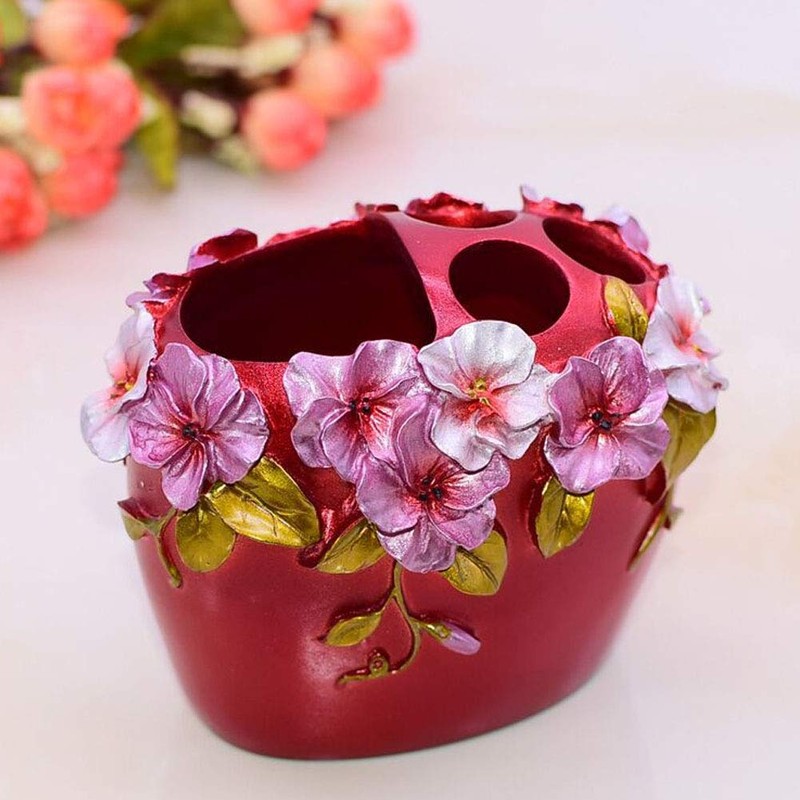 LUANT Vintage Pink Bathroom Accessories, 5Piece Bathroom Accessories Set, Bathroom