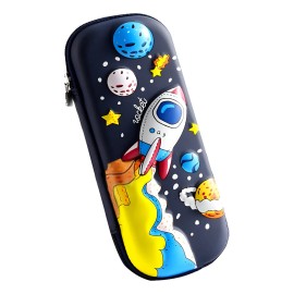 Estuche Para Lápices 3d Space Rocket Para Niños Azul Marino 3d