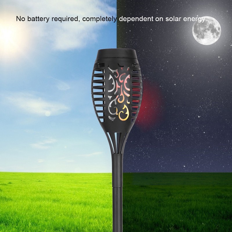 4PCS Solar Power Torch Shaped Flickering Flame Light Outdoor Garden