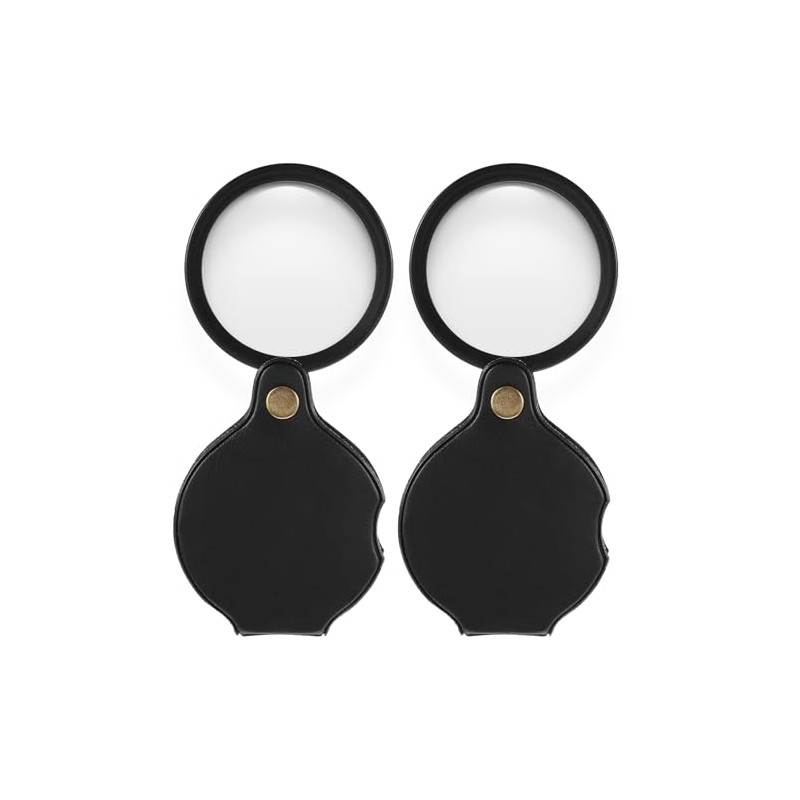 2 PCS Pocket Magnifying Glass, 32x Small Mini Folding Magnifying