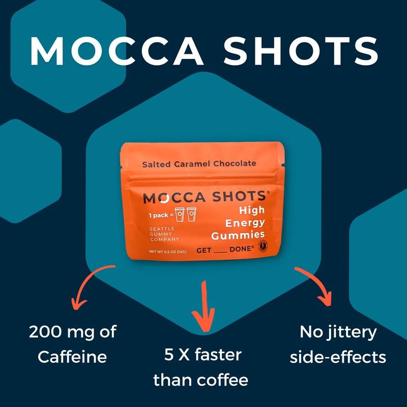 Mocca Shots Caffeine Gummies 200 mg caffeine per pack Seattle