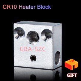 GBA-SZC 2PCS Ender 3 Heater Block with Silicone Sock for Ender 3/Ender 3 V2 /Ender 3 Pro/Ender 5/Pro CR-10 /CR-10S/CR-10 S4, S5,MK8, MK9 Hotend.（2PCS Aluminum）