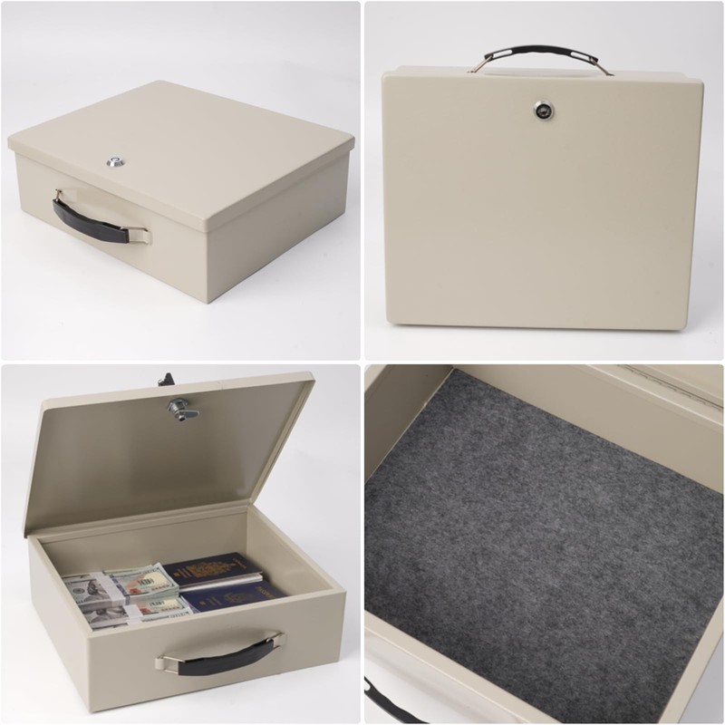 Polspag Fireproof Document Box with Key Lock & Fireproof Money