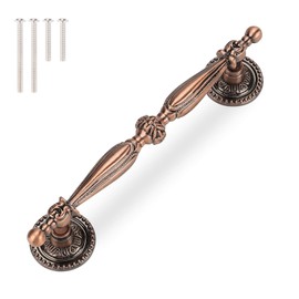 Mengico 10 Pack 5'' Kitchen Drawer Handles Antique Copper,Vintage Style Cabinet Pulls,Retro Handles and Knobs for Dresser