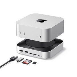 UGREEN Mac Mini M4 Dock with 4K DisplayPort for Dual Monitor Setups, 10Gbps USB Ports, M.2 NVMe SSD Slot, SD/TF Card Reader & 3.5 mm Audio Compatible with Mac Mini M4/M4 Pro